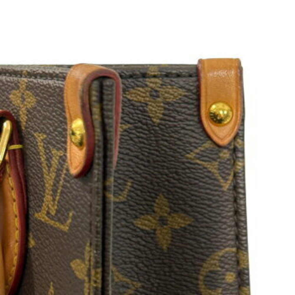 LOUIS VUITTON Monogram Sac Plat Shoulder Bag Brown Handbag Leather - Picture 6 of 10